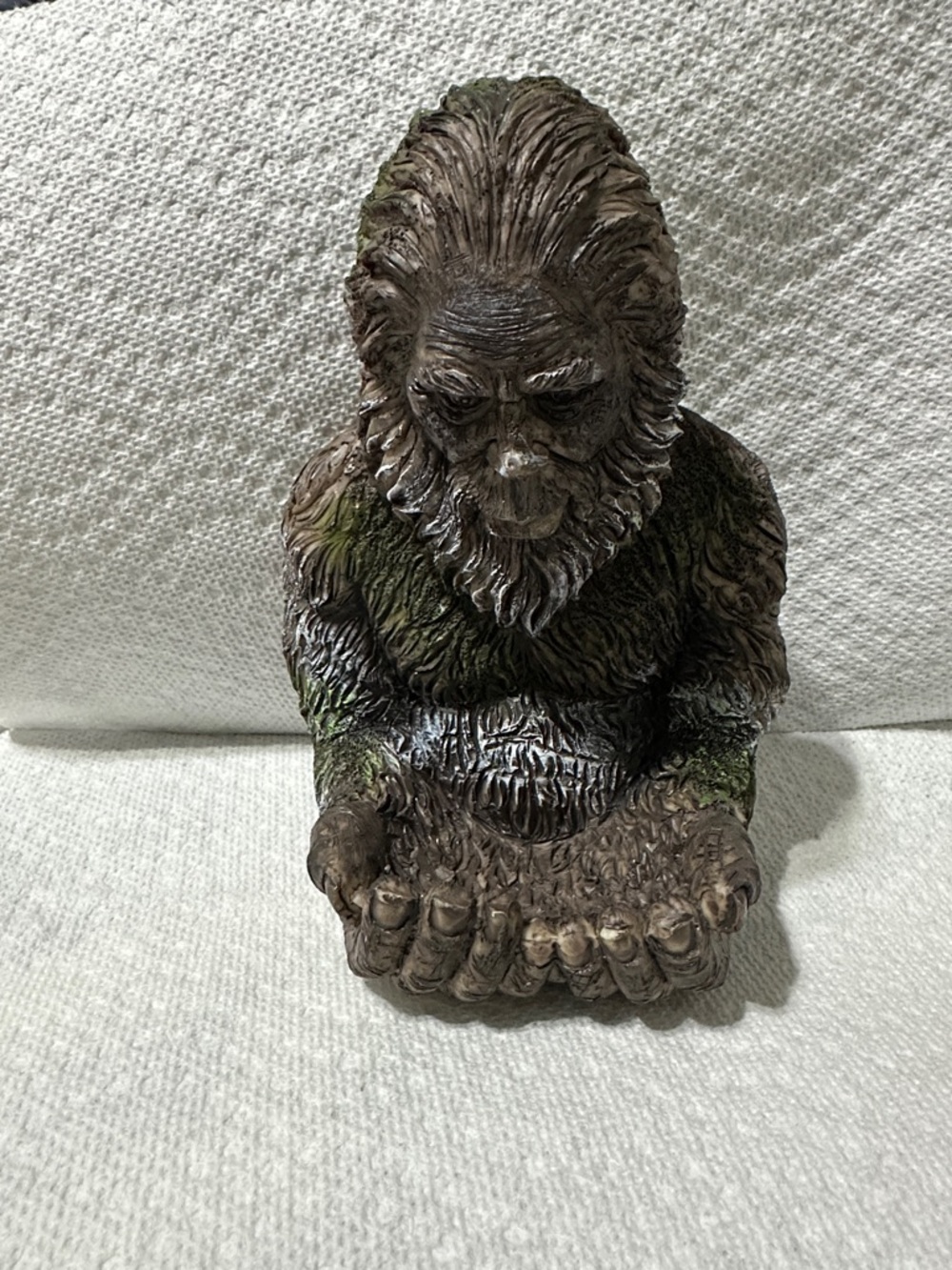 Handcrafted Brown Bigfoot Figurine with Moss Accents - Home Accents